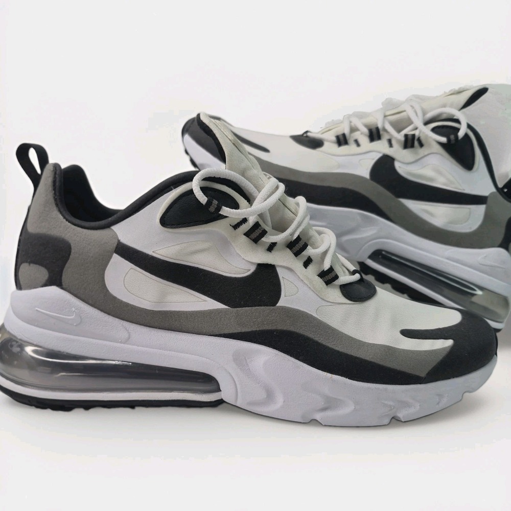 Nike Air Max 270 React Men's Black/White Colorblock Low Top Lace-Up Sneaker